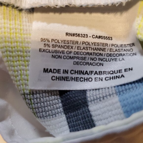 Nike Golf Men's Dri-Fit Yellow and Blue Plaid Shorts Size 35 - Picture 5 of 9